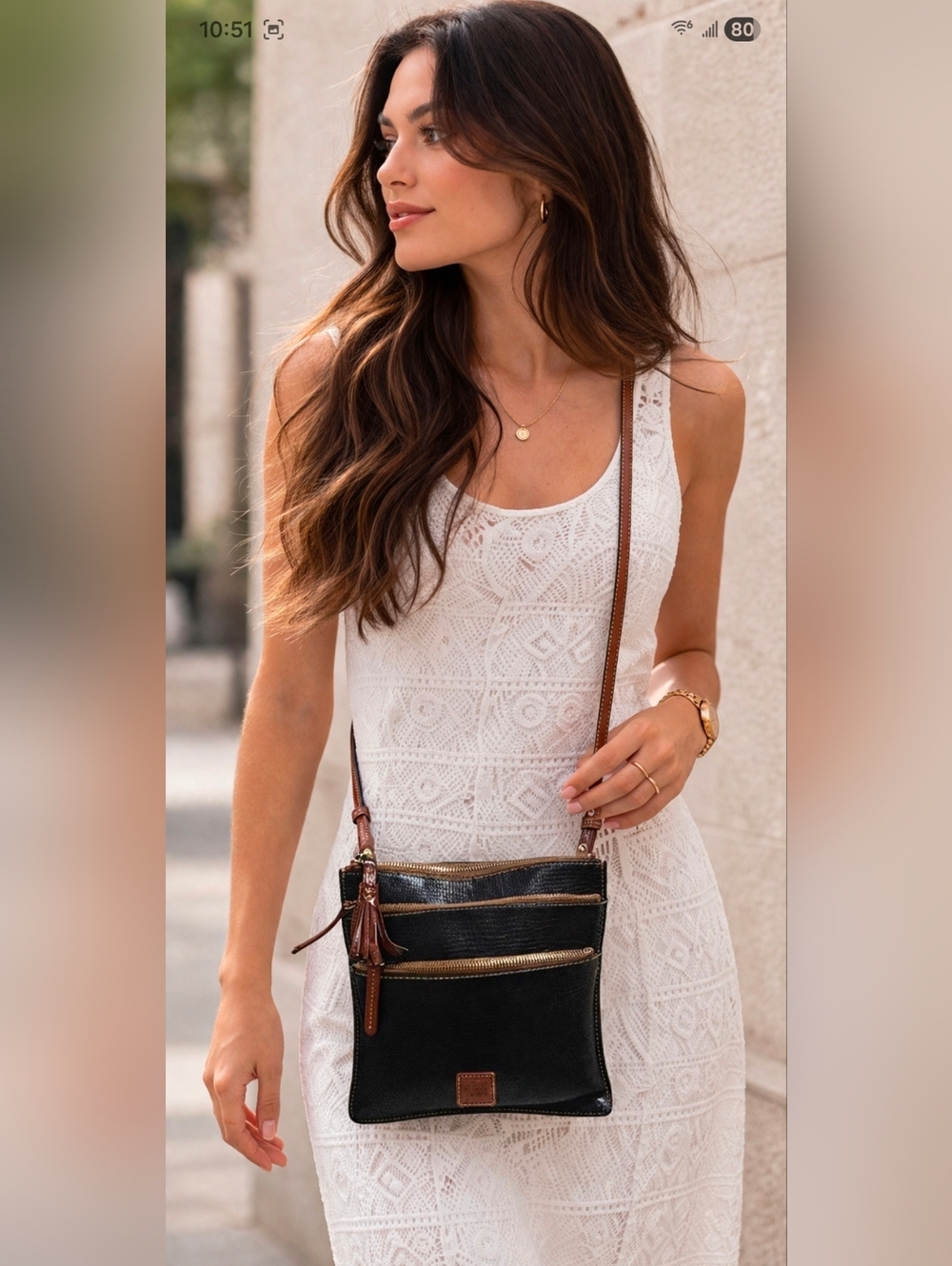 Dooney and bourke Brown Leather Small Crossbody Bag